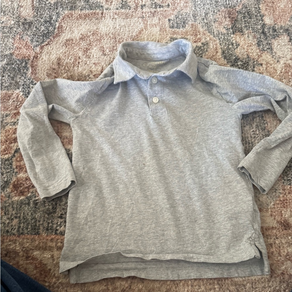 Crewcuts Gray Kids Long Sleeve Polo Shirt